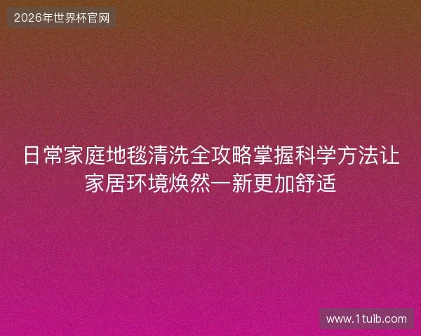日常家庭地毯清洗全攻略掌握科学方法让家居环境焕然一新更加舒适